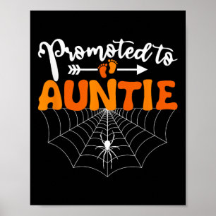 Promoted To Auntie Halloween Pregnancy Announcemen Poster