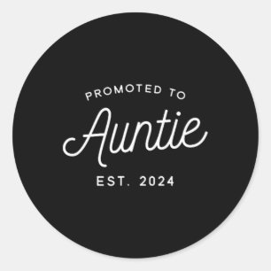 Promoted To Auntie New Aunt Mother's Day Classic Round Sticker