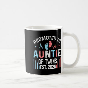 Promoted To Auntie Of Twins Est 2026 Twin Baby Sho Coffee Mug