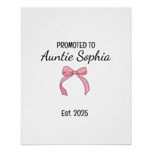 Promoted to Auntie – Personalized Family Role Gift Poster