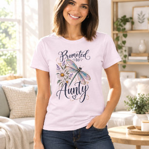 Promoted to Aunty Dragonfly Pregnancy Announcement T-Shirt