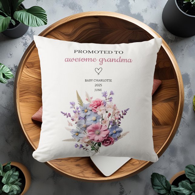 Promoted to Awesome Grandma Personalised Cushion (Creator Uploaded)