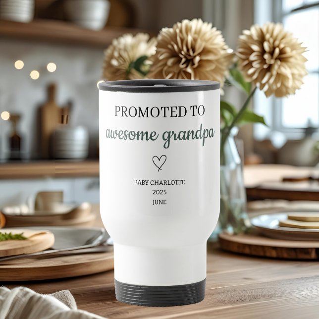 Promoted to Awesome Grandpa Personalised Travel Mug (Creator Uploaded)