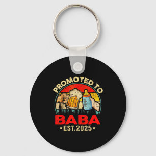 Promoted To Baba Est 2025 Vintage  Key Ring