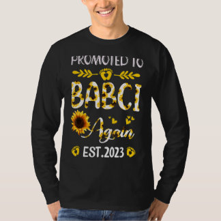 Promoted To Babci Again 2023 Sunflower New Babci T-Shirt