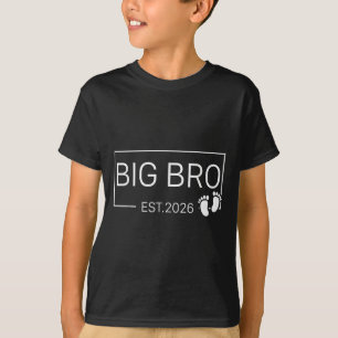 Promoted To Big Bro Est 2026 New Brother Baby Anno T-Shirt