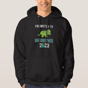 Promoted To Big Brother 2023 Boys Triceratops Dino Hoodie