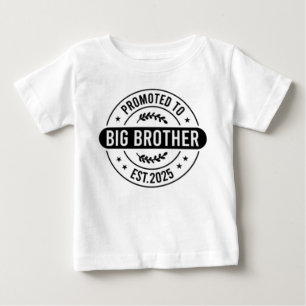 Promoted to Big Brother 2026 Dinosaur T-Rex Boys Baby T-Shirt
