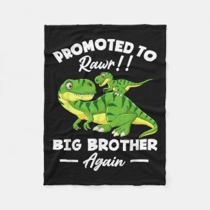 Promoted To Big Brother Again Dinosaur Lover Gift  Fleece Blanket