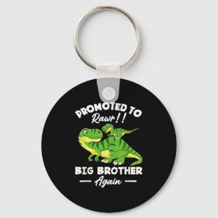 Promoted To Big Brother Again Dinosaur Lover Gift Key Ring