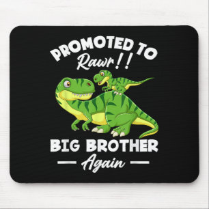 Promoted To Big Brother Again Dinosaur Lover Gift  Mouse Pad