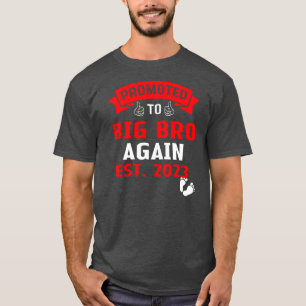 Promoted To Big Brother Again Est 2023 Funny T-Shirt