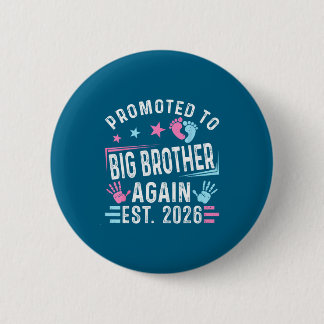 Promoted To Big Brother Again Est. 2026 Vintage Bi 6 Cm Round Badge
