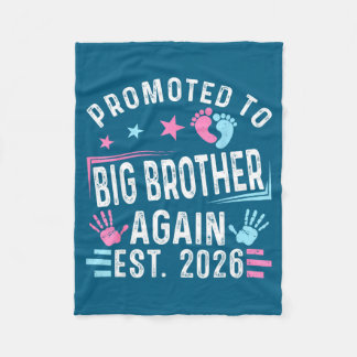 Promoted To Big Brother Again Est. 2026 Vintage Bi Fleece Blanket