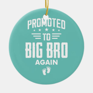 Promoted To Big Brother Again Funny Big Bro Again Ceramic Tree Decoration