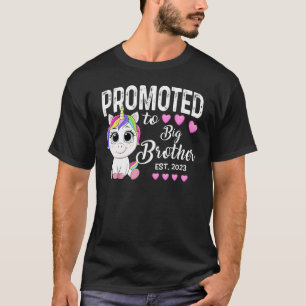 Promoted To Big Brother Est 2023 Baby Cute Unicorn T-Shirt