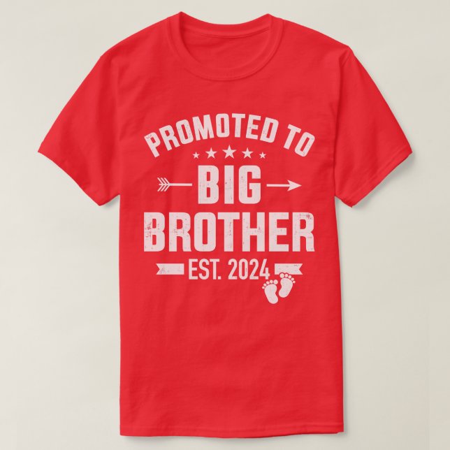 Promoted to big brother est 2024 for pregnancy or  T-Shirt (Design Front)