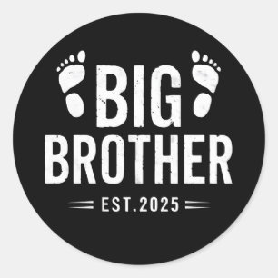 Promoted to Big Brother Est. 2025 Baby Announce Classic Round Sticker