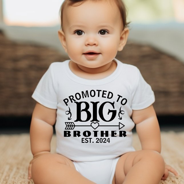 Promoted to big brother est baby bodysuit (Creator Uploaded)