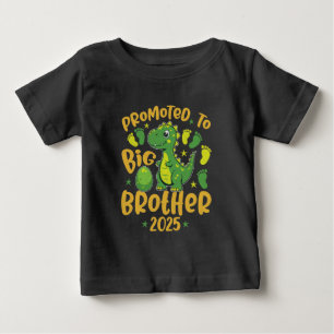 Promoted to Big Brother Toddler - Boys Dinosaur Baby T-Shirt