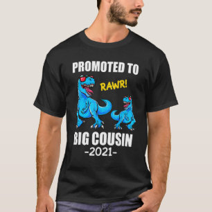 Promoted To Big Cousin 2021 Dinosaur Outfit Men Bo T-Shirt