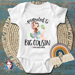 Promoted to Big Cousin Cute Mermaid  Baby Bodysuit