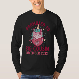 Promoted to Big Cousin December 2022 Unicorn Heart T-Shirt