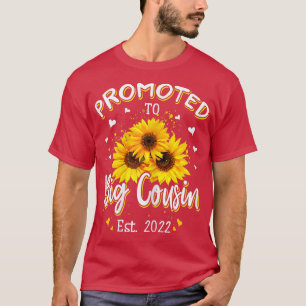 Promoted To Big Cousin EST 2022 Sunflower Mum Anno T-Shirt