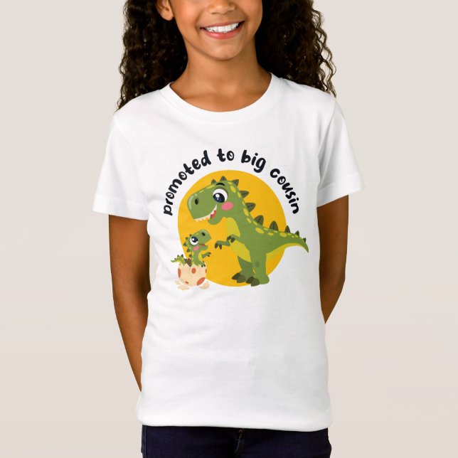 Promoted to big cousin - kid dinosaur (light) T-Shirt (Front)