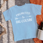 Promoted to Big Cousin Matching Family Baby T-Shirt<br><div class="desc">Custom printed apparel personalised with "Promoted to Big Cousin" graphic in trendy modern fonts with a boho arrow design. Perfect for a pregnancy announcement photo or a gift for older cousin when new baby arrives! Use the design tools to edit the colours or add your own text and photos to...</div>