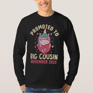 Promoted to Big Cousin November 2022 Unicorn Heart T-Shirt