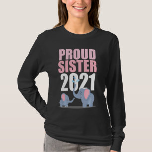 Promoted To Big Sister 2021  Toddler Girl Elephant T-Shirt