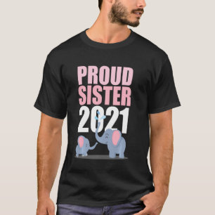 Promoted To Big Sister 2021  Toddler Girl Elephant T-Shirt