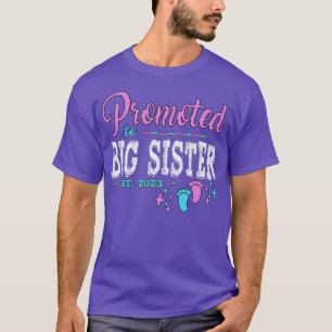 Promoted To Big Sister 2023 Pregnancy Reveal Girl T-Shirt