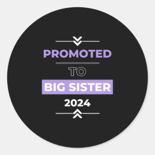 Promoted to Big Sister 2024 Classic Round Sticker