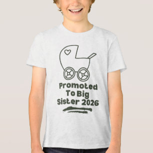 Promoted To Big Sister 2026 Retro Baby Tri-Blend Shirt
