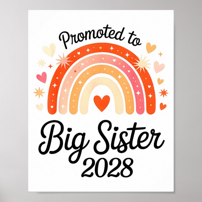 Promoted To Big Sister 2028 New Baby Pregnancy Ann Poster (Front)