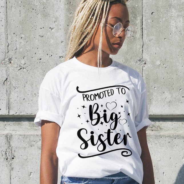 Promoted to BIG Sister. Editable name T-Shirt (Creator Uploaded)