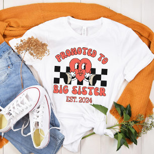 Promoted to Big Sister Est 2024   Cute New Sister T-Shirt
