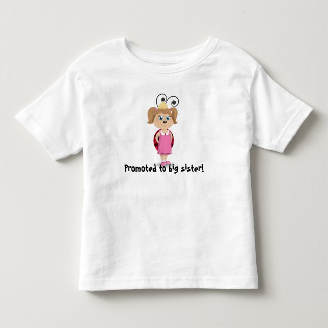 Promoted to big sister girl ladybug ruffle t-shirt (Front)