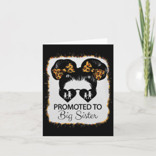 Promoted To Big Sister Leopard Girl Baby Announcem Card