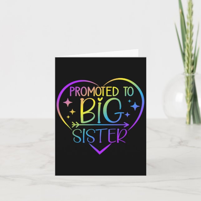 Promoted To Big Sister - New Baby Birth Announceme Card (Front)