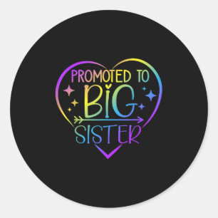 Promoted To Big Sister - New Baby Birth Announceme Classic Round Sticker