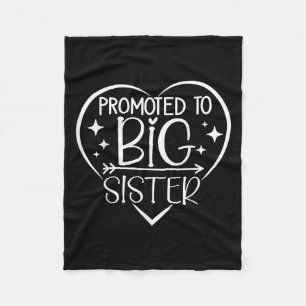 Promoted To Big Sister - New Baby Birth Announceme Fleece Blanket