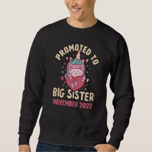 Promoted to Big Sister November 2022 Unicorn Heart Sweatshirt