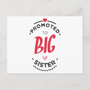 Promoted to big sister postcard