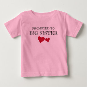 Promoted to Big Sister Red Hearts T-shirt