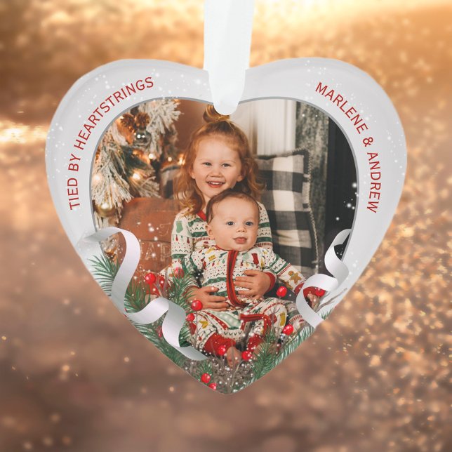 Promoted to Big Sister Silver Frame Holly & Pine   Ornament (Creator Uploaded)