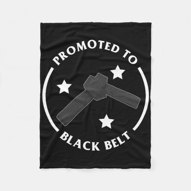 Promoted To Black Belt Karate Gift  Fleece Blanket (Front)