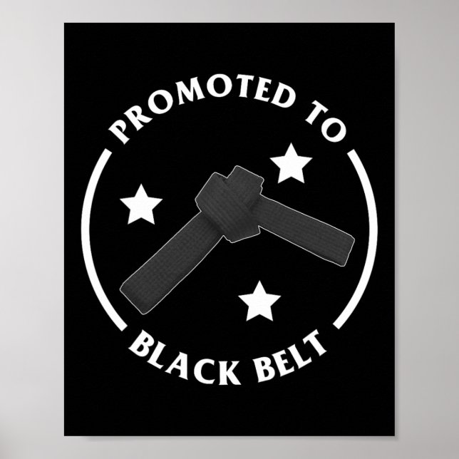 Promoted To Black Belt Karate Gift  Poster (Front)